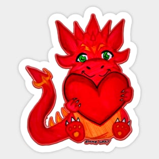 Little dragon with a big heart ♥ Sticker